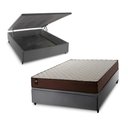Ver imagem 1 de Conjunto Box Baú Casal Atlanta Cinza 138x188x69 Espuma D45