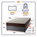 Ver imagem 2 de Conjunto Box Baú Casal Atlanta Cinza 138x188x69 Espuma D45