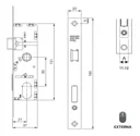 Ver imagem 5 de Fechadura 3F 522/11250 Branco Prf Estreito Maçaneta Broca 21