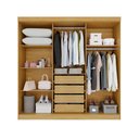 Ver imagem 2 de Guarda-Roupa 4 Gavetas 6 Portas com Espelho Lisboa Marrom/Cinamomo/Off White