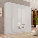 Ver imagem 1 de Guarda-Roupa 4 Gavetas 6 Portas com Espelho Lisboa Branco