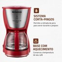 Ver imagem 3 de Cafeteira Elétrica Mondial Dolce Arome Vermelho/inox 800w 220v - C-32-32x-r