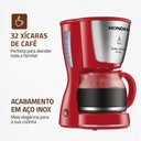 Ver imagem 2 de Cafeteira Elétrica Mondial Dolce Arome Vermelho/inox 800w 220v - C-32-32x-r