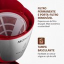 Ver imagem 4 de Cafeteira Elétrica Mondial Dolce Arome Vermelho/inox 800w 220v - C-32-32x-r