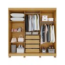 Ver imagem 2 de Guarda-Roupa 4 Gavetas 6 Portas com Espelho com Pés Lisboa Marrom/Cinamomo/Off White