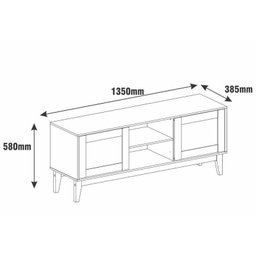 Rack para Tv Safira Plus 1,35m Cedro/off White - Casa D - 5