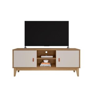 Rack para Tv Safira Plus 1,35m Cedro/off White - Casa D