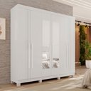 Ver imagem 1 de Guarda-Roupa 4 Gavetas 6 Portas com Espelho com Pés Lisboa Branco