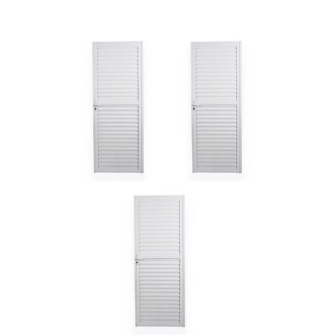 Kit com 3 Portas de Alumínio Laminada 210x70cm Soft Plus MGM Branco