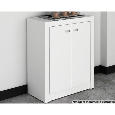 Balcão de Escritório Me4103 C/ 2 Portas Branco - Tecno Mobili