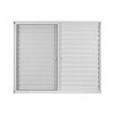 Ver imagem 2 de Kit com 2 Janelas de Alumínio Veneziana 100x150cm 3 Folhas 1 Fixa com Grade e Vidro Liso Soft Plus Branco MGM