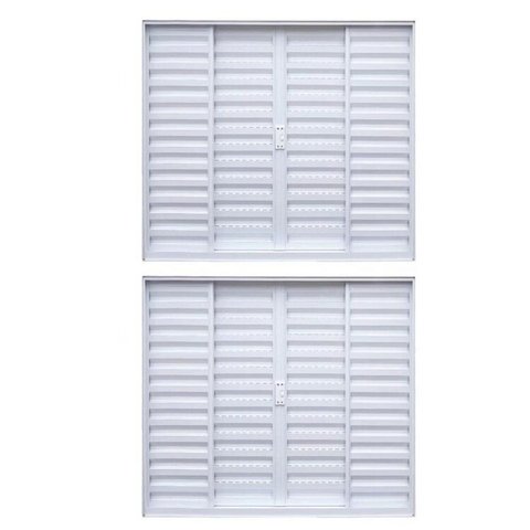 Kit com 2 Janelas de Alumínio Veneziana de Correr 100x120cm 4 Folhas sem Vidro Soft Plus MGM Branco