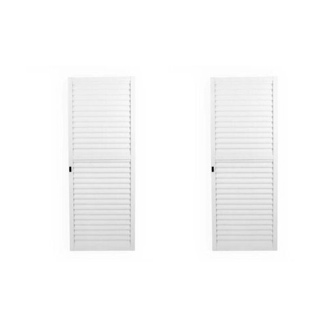 Kit com 2 Portas de Alumínio de Correr Sobrepor 215x80cm Laminada Reversil Soft Plus MGM Branco