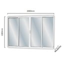 Ver imagem 6 de Kit com 2 Janelasde Alumínio de Correr 100x200cm 4 Folhas 2 Fixas com Vidro Liso Linha Soft MGM Branco