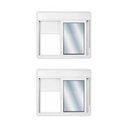 Ver imagem 1 de Kit com 2 Janelas de Alumínio Persiana Integrada 140x150cm com Vidro Liso Linha Solida MGM Branco