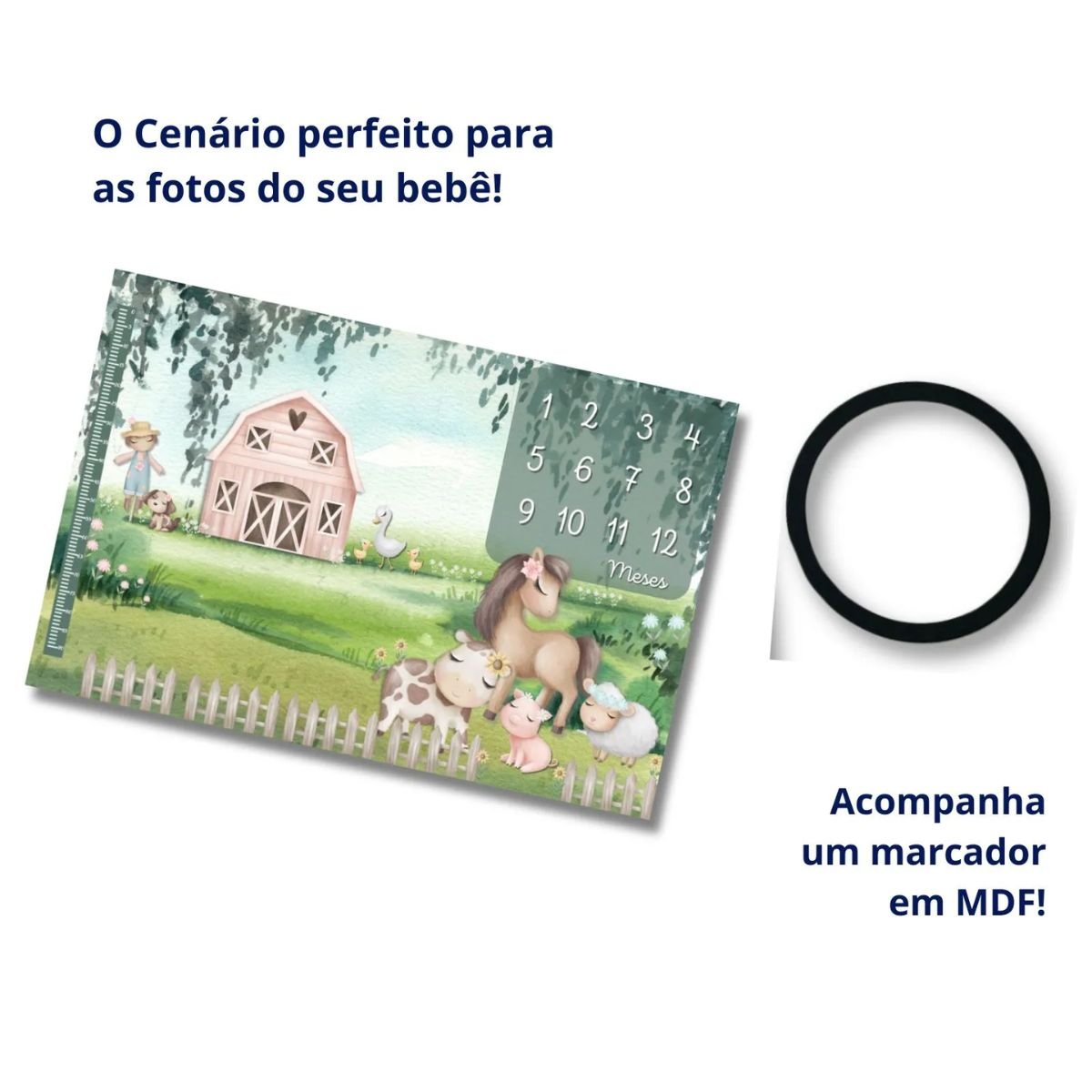 Lençol Painel Cenário de Foto Mêsversário Fazendinha Menina Minha Estrelinha Lençol Mesversario, Cen - 6