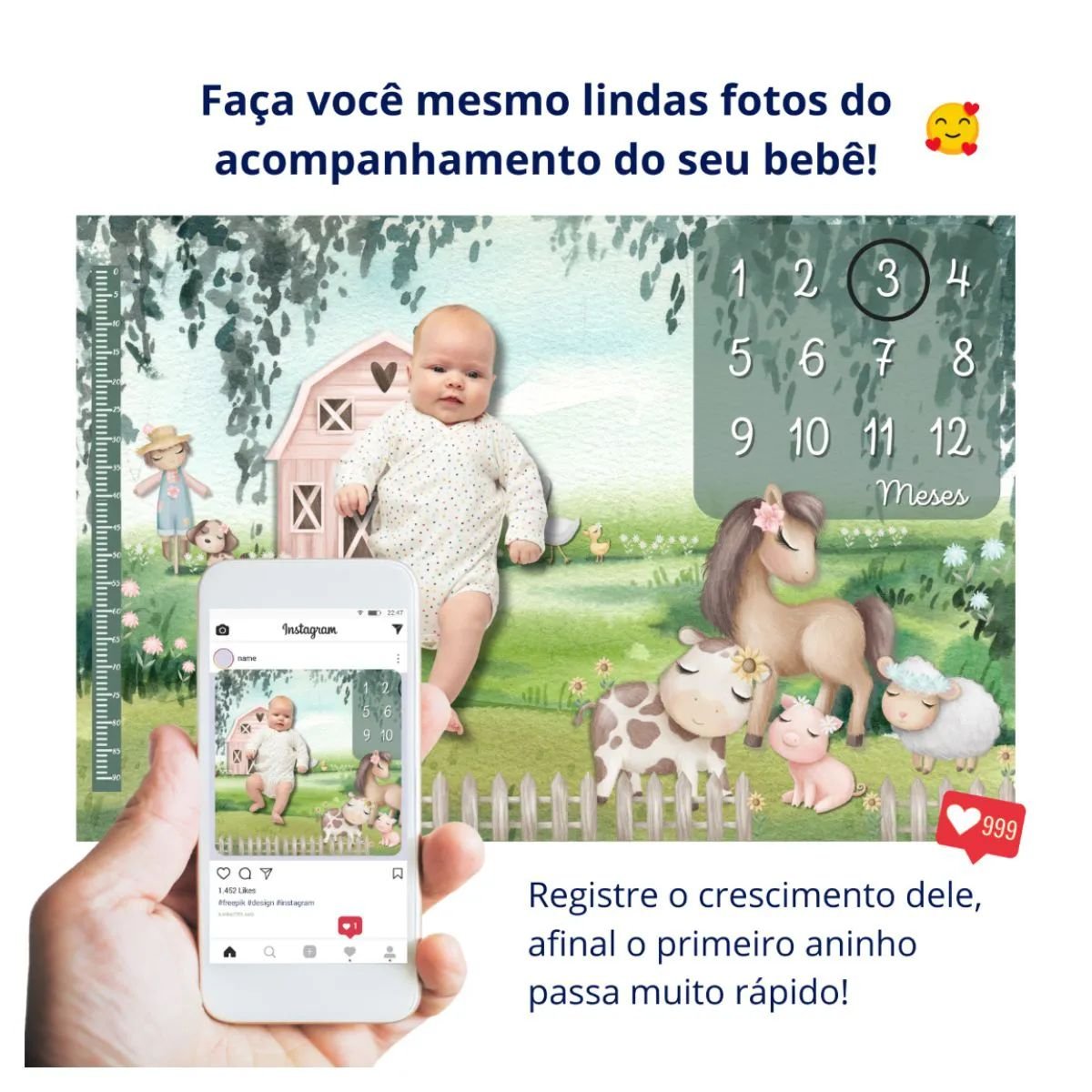 Lençol Painel Cenário de Foto Mêsversário Fazendinha Menina Minha Estrelinha Lençol Mesversario, Cen - 4