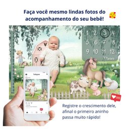 Lençol Painel Cenário de Foto Mêsversário Fazendinha Menina Minha Estrelinha Lençol Mesversario, Cen - 4