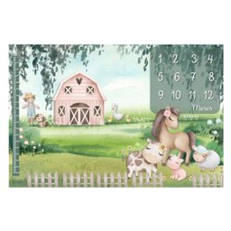 Lençol Painel Cenário de Foto Mêsversário Fazendinha Menina Minha Estrelinha Lençol Mesversario, Cen - 1