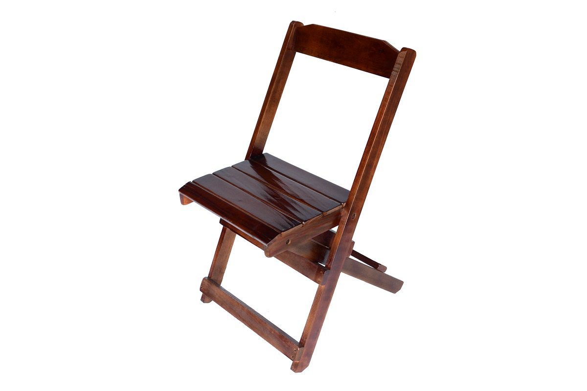 Cadeira de Madeira Dobrável com Pintura na cor Imbuia - 1