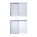 Ver imagem 2 de Kit com 2 Janelas de Alumínio Veneziana 100x120cm 3 Folhas 1 Fixa com Vidro Liso Branco MGM
