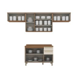 Cozinha Compacta 4 Peças com Aéreo e Balcão Espresso Móveis - 3