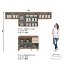 Cozinha Compacta 4 Peças com Aéreo e Balcão Espresso Móveis - 2