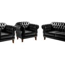 Ver imagem 2 de Conjunto Sofá Duquesa Chesterfield Lugares e 2 Poltronas Preto