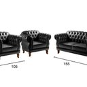 Ver imagem 3 de Conjunto Sofá Duquesa Chesterfield Lugares e 2 Poltronas Preto