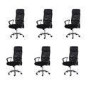 Ver imagem 1 de Kit 6 Cadeiras Escritorio Presidente com Relax Tela Mesh Corino 3307 Preto