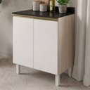 Ver imagem 2 de Balcão com Tampo 2 Portas MDF 60 cm Kali 1222022 Bianco Toq Branco Nicioli