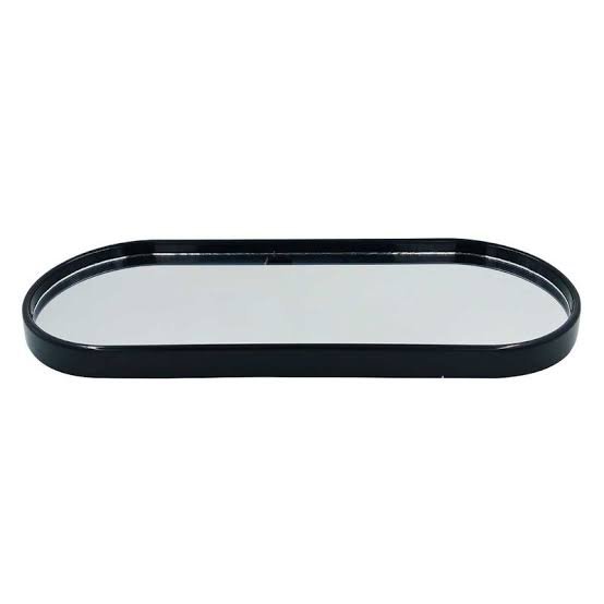 Bandeja Espelhada Banheiro Lavabo Oval Decorativa Multiuso Cor Preto - 2