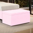 Ver imagem 1 de Calçadeira Baú Navi 90 para Cama de Solteiro Z-021 Sued Rosa Bebê Aradecor