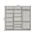 Ver imagem 2 de Guarda Roupa Closet 273cm 3 Portas 100% Mdf Branco Noce