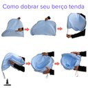 Ver imagem 7 de Berço Portátil Tenda Bebê com Mosquiteiro Cama 3 Peças Menino Azul Lorben