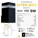 Ver imagem 4 de Luminária de Parede Arandela Vitro Box Quadrado Led 2700k Luz Quente 9w Bivolt Externo Fachada Muro