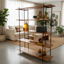 Ver imagem 1 de Estante de Madeira Natural 5 Prateleiras Design 186x145cm