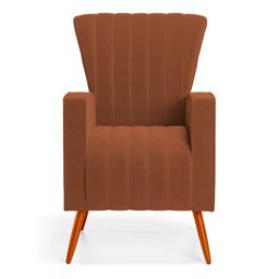 Poltrona Decorativa Melody com Pés Palito Bouclê Terracota - Desk Design - 5