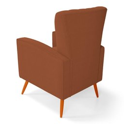 Poltrona Decorativa Melody com Pés Palito Bouclê Terracota - Desk Design - 4