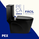 Ver mais imagens de Vaso Sanitário Monobloco Preto Pex Magnus Produzido em Cerâmica