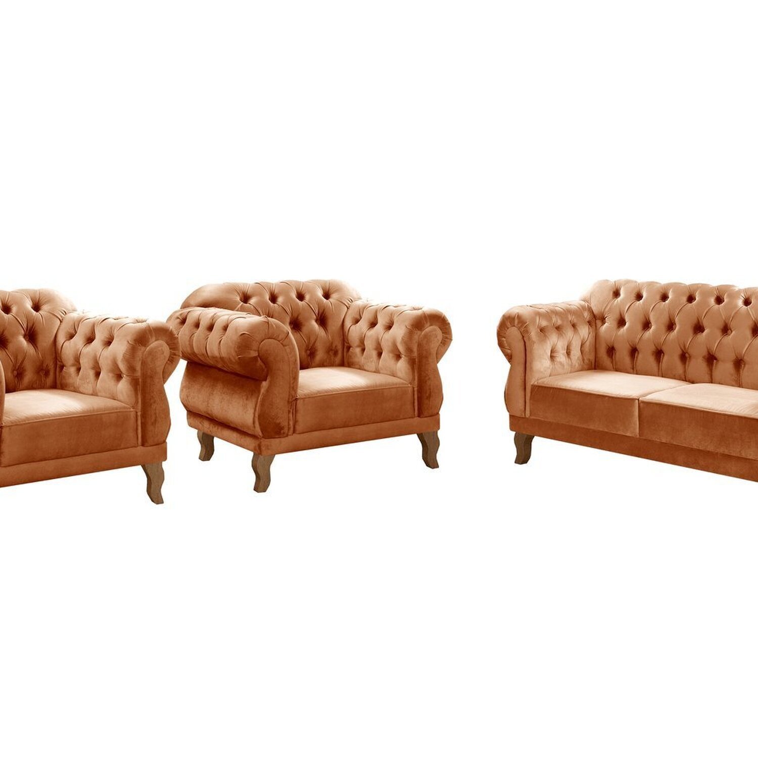 Conjunto Sofá Duquesa Chesterfield 2 Lugares e 2 Poltronas - 2