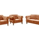Ver imagem 2 de Conjunto Sofá Duquesa Chesterfield Lugares e 2 Poltronas Cobre Terracota