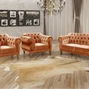 Ver imagem 1 de Conjunto Sofá Duquesa Chesterfield Lugares e 2 Poltronas Cobre Terracota