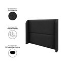 Ver imagem 2 de Cabeceira Estofada Ideal para Cama de Casal 160cm - Preto