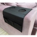 Ver imagem 1 de Kit 2 Bandejas Preto e Marrom Com Porta Copos e Bolsos