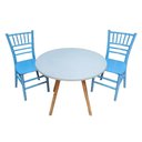 Ver imagem 2 de Kit Mesa Infantil Eames 60cm e 2 Cadeiras Polipropileno Tiffany La Mobilia: Espaço Kids Azul