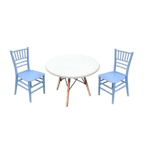 Kit Mesa Infantil Eames 60cm e 2 Cadeiras Polipropileno Tiffany La Mobilia: Espaço Kids Azul