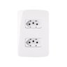 Tomada Dupla Margirius B3 2p+t 10a com Placa 4x2 Branca - 1