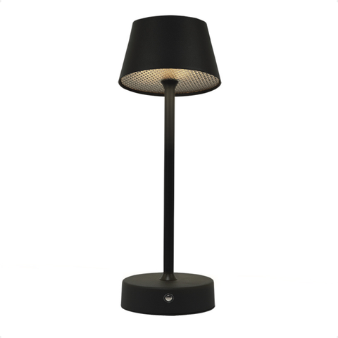 Luminária Abajur Mesa Led Louvre Touch Recarregável Preto