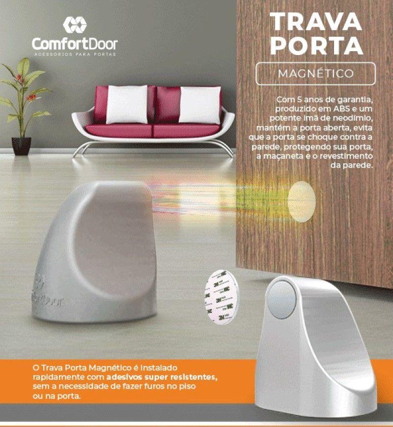 Trava Porta Magnético com Imã Fixador Prendedor Rosé Gold - 3